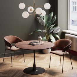 Notenhouten tafel met zwarte poot - Schickeria - Kare Design