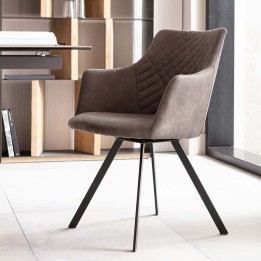 Charcoal grey swivel chair with arms - Coco - Kare Design
