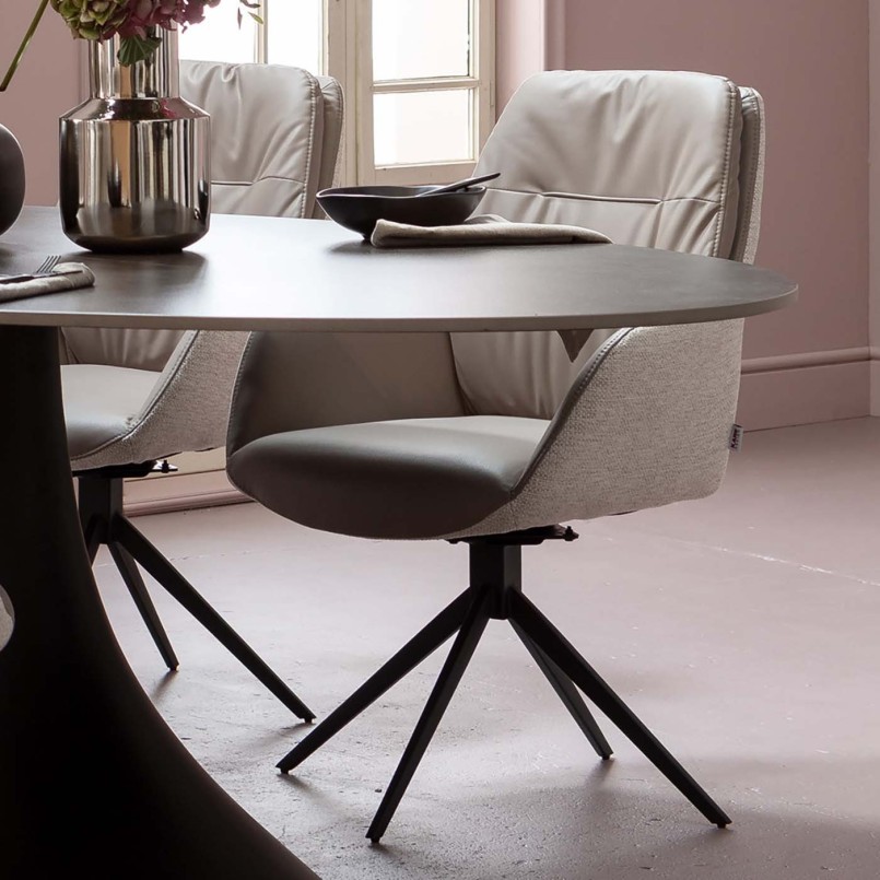 Contemporary grey swivel chair - Amira - Kare Design