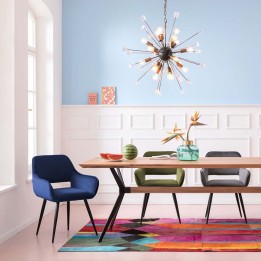 Stoel met blauw fluwelen armleuningen - San Francisco - Kare Design