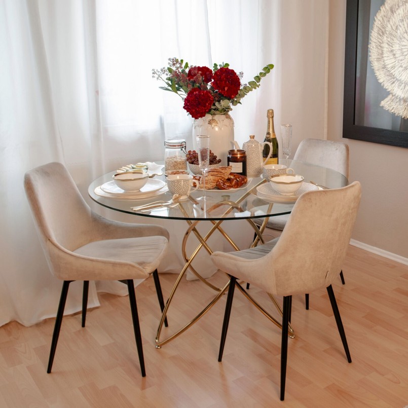 Beige fluwelen stoel - East Side - Kare Design