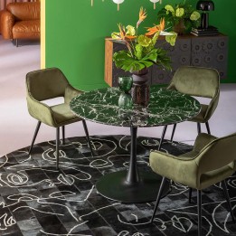 Chair with dark green velvet armrests - San Fransisco - Kare Design