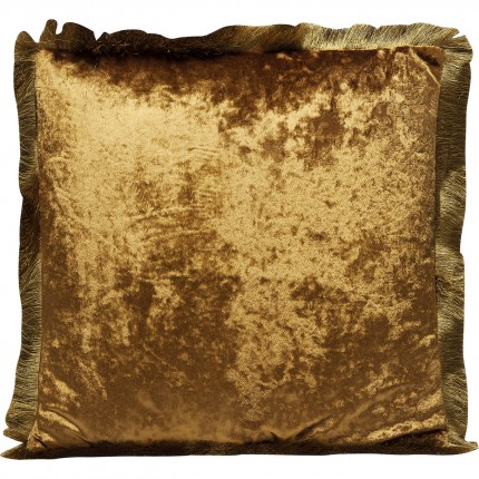 Kussen franje Cannes 45x45cm geel Kare Design