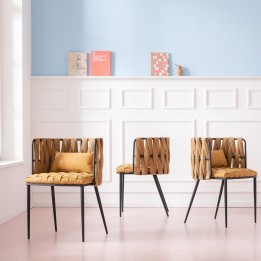 Design yellow chair: comfortable armchair in a contemporary style - Cheerio range