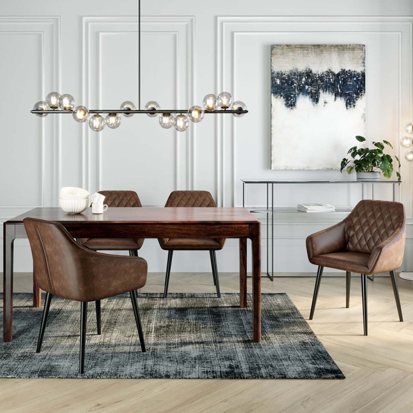Chair with brown vintage armrests - San Remo - Kare Design