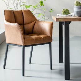 Brown leather chair - Thinktank - Kare Design