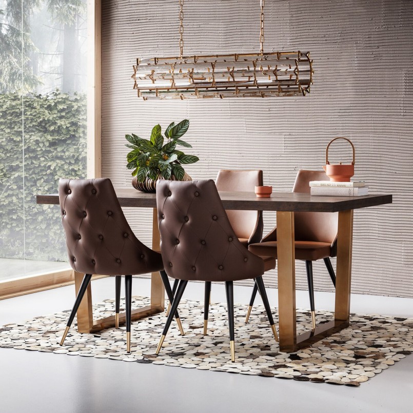 Bruine gestoffeerde retro-fauteuil - Verlangen - Kare Design