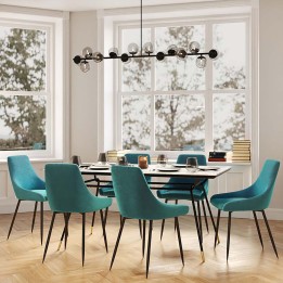 Benzineblauw fluwelen stoel - East Side - Kare Design