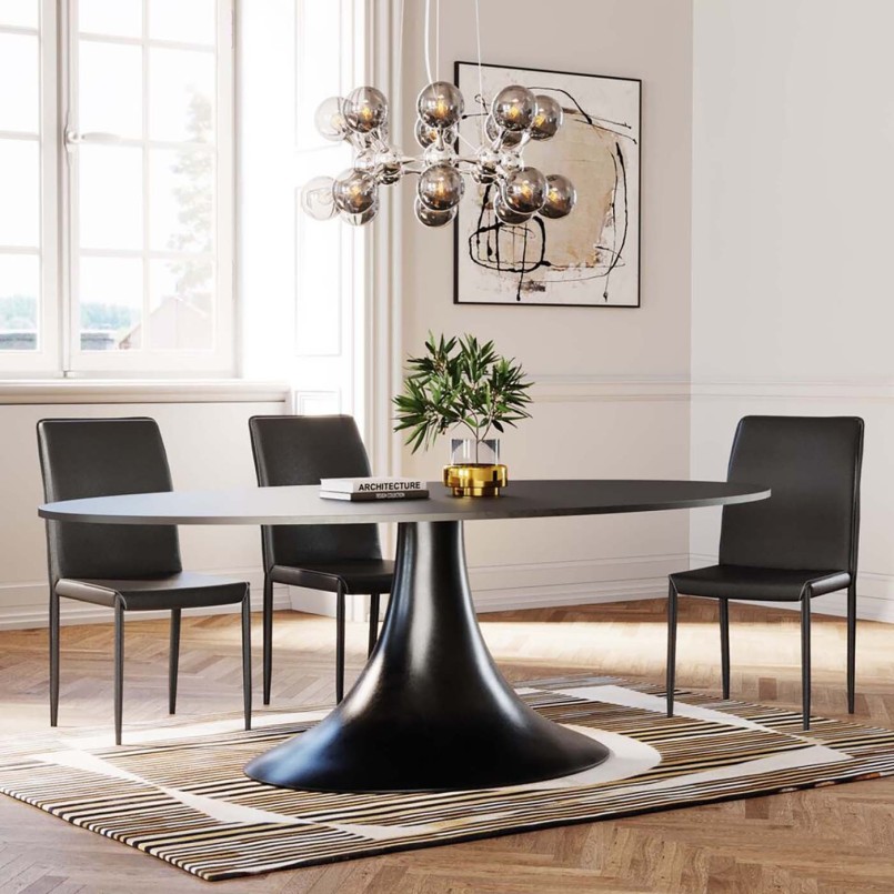Zwart lederen stoel - Milaan - Kare Design