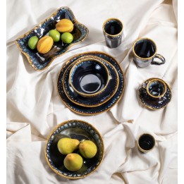 Blauwe steengoed borden - Lio - Kare Design