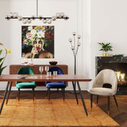 Taupe fluwelen retro stoel - Iris - Kare Design