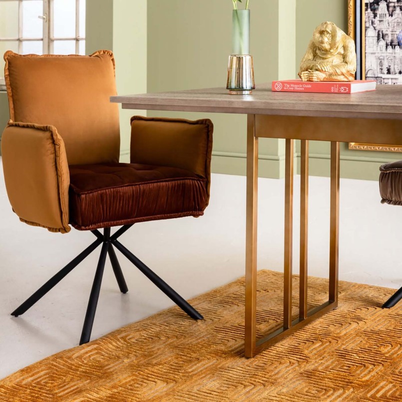 Stoel met bruine retro armen - Chelsea - Kare Design