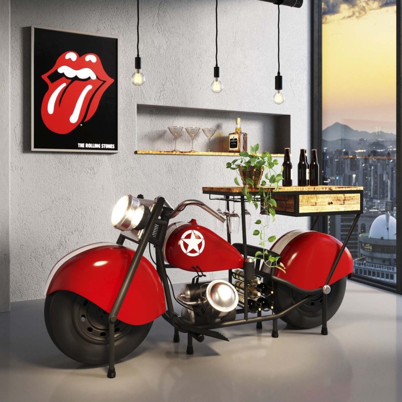 Rode motorfiets bartafel - Kare Design