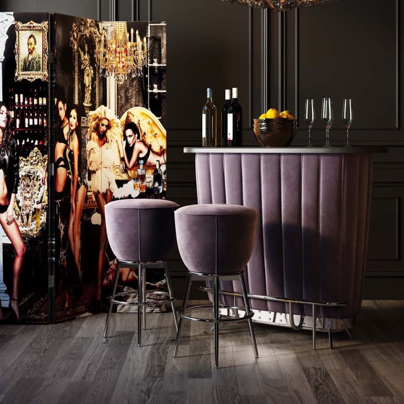 Baroque grey velvet baroque - After Work - Kare Design