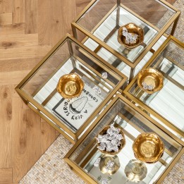 Modern golden coffee table - Luigi - Kare Design