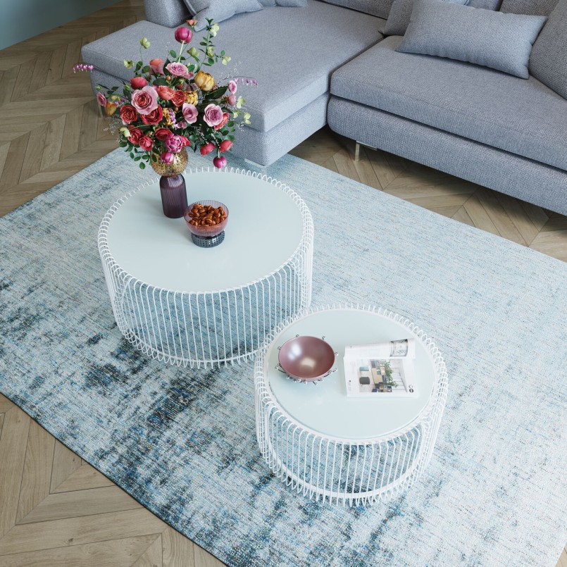 Contemporary white coffee table - Wire - Kare Design