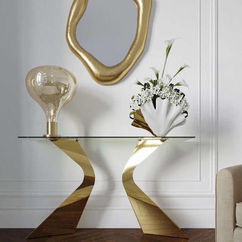 Golden design console - Gloria - Kare