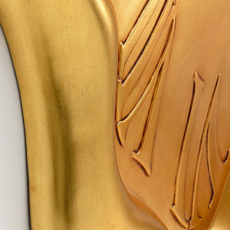 Gold wall clock XL melted - Big Drop - Kare Design