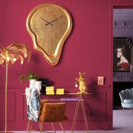 Gouden wandklok XL gesmolten - Big Drop - Kare Design