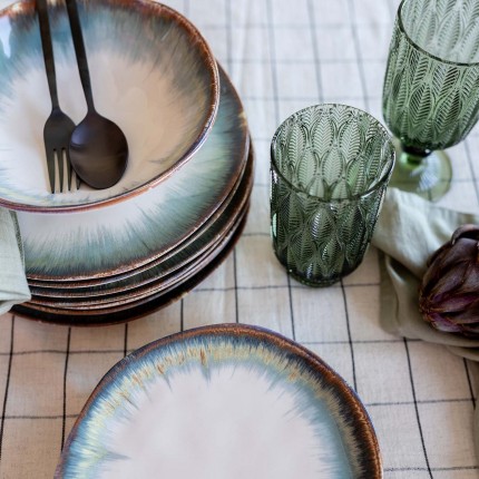 Plate Deep Organic Ø21cm blue (4/set) Kare Design