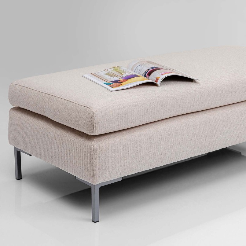 Cream fabric footstool - Gianni - Kare Design