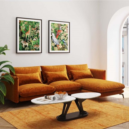 Corner Sofa Monza right velvet ocher Kare Design Corner Sofa Monza right velvet ocher Kare Design
