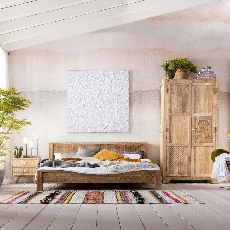 Etnisch bed in massief mangohout - Puro - Kare Design