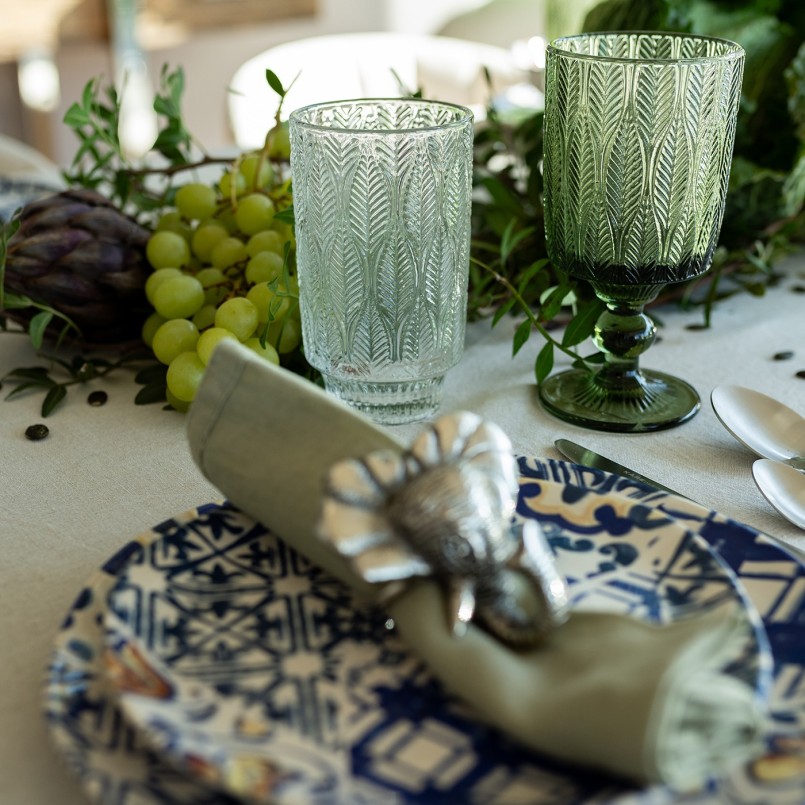 Green glass wine glasses - Fogli - Kare Design