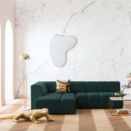 Hoekbank Belami donkergroen links Kare Design