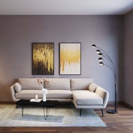 Hedendaagse crème hoekbank - Amalfi - Kare Design