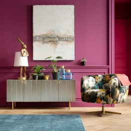 Draaibare fauteuil gele pioenrozen - Kare Design