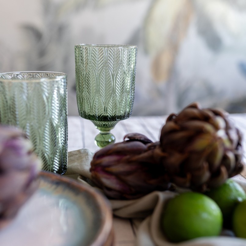 Groene glazen wijnglazen - Fogli - Kare Design