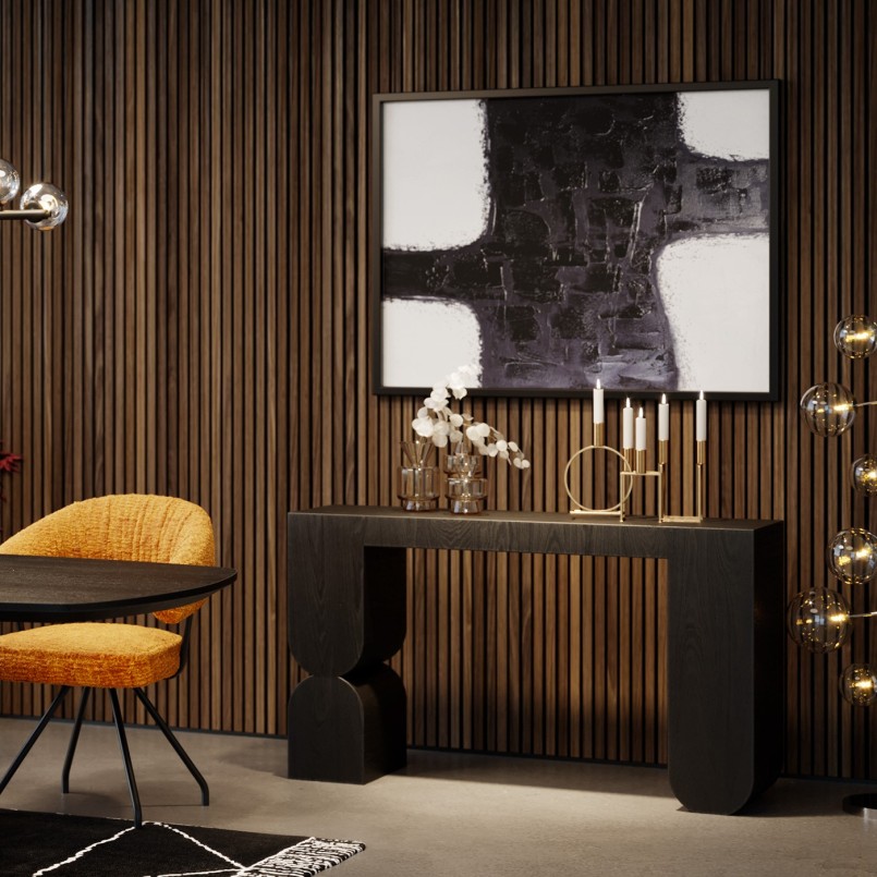Black wooden console - Curve - Kare Design