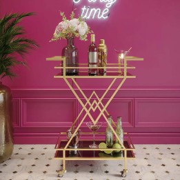 Retro style golden sideboard - Pyramids - Kare Design