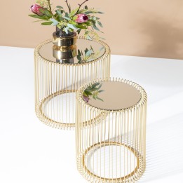Modern golden side table - Wire - Kare Design