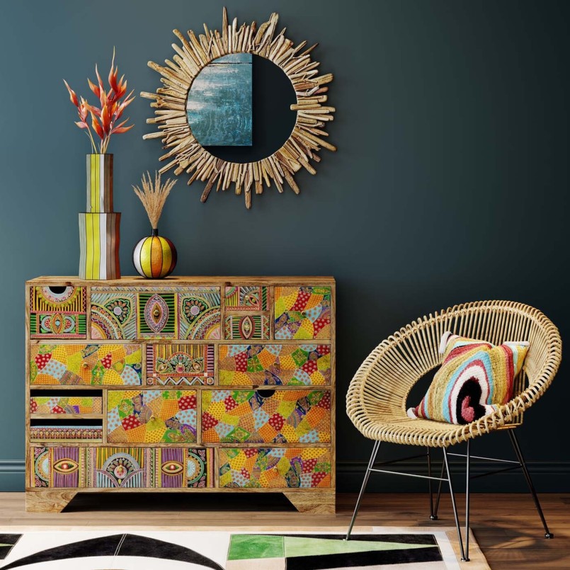 Gekleurde etnische ladenkast - Paradijs - Kare Design