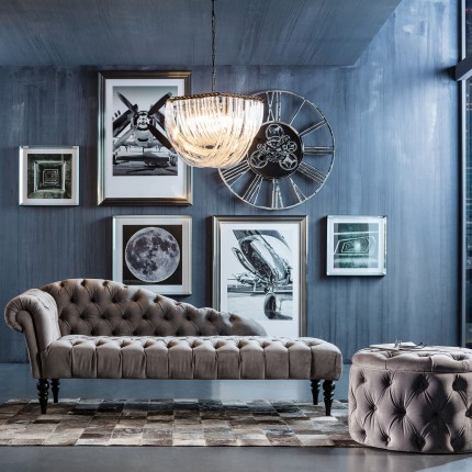 Ligstoel Desire fluweel grijs Kare Design