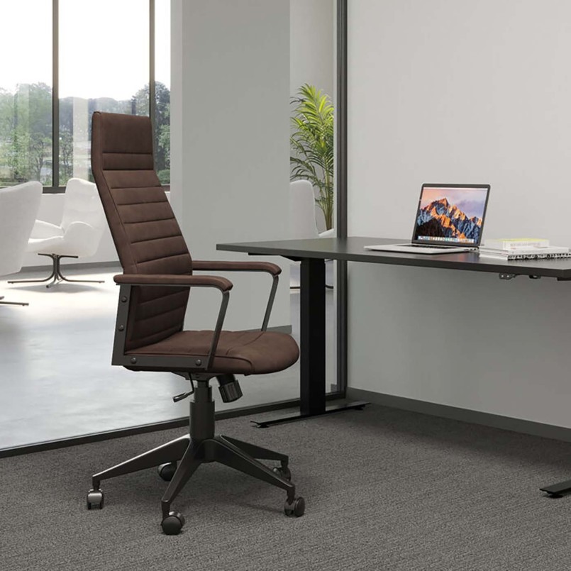Hedendaagse bruine, moderne bureaustoel - Labora - Kare Design