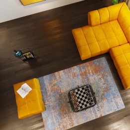 Oker fluwelen poef - Belami - Kare Design