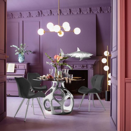 Eettafel Volcano Zilver 120cm Kare Design