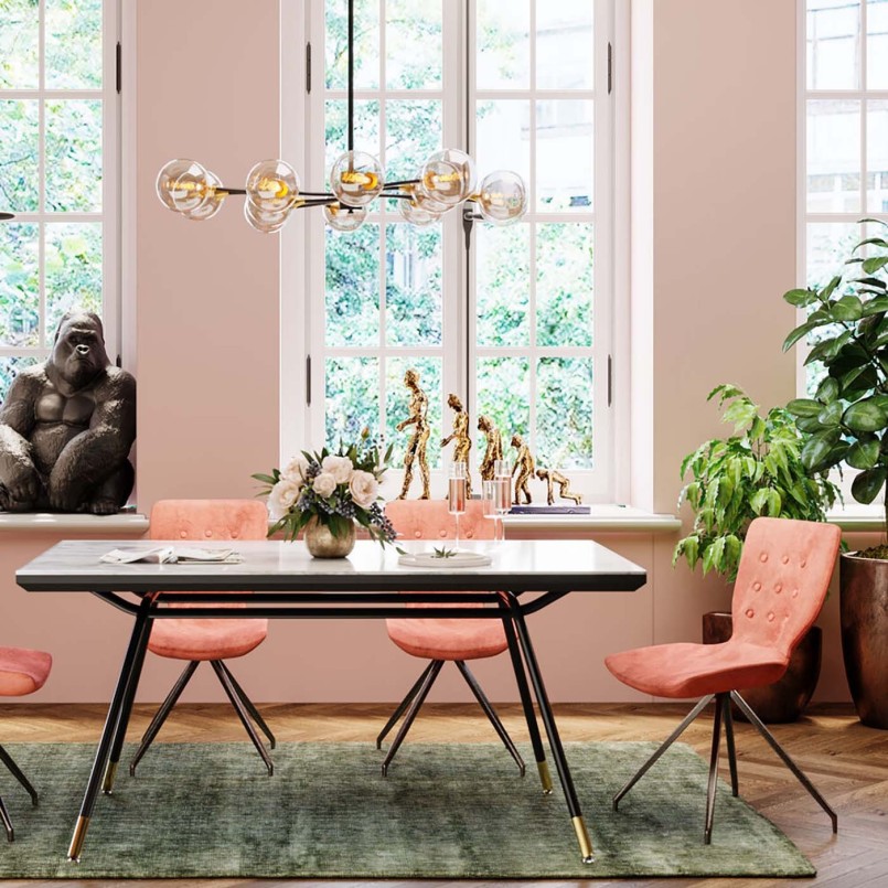 Retro table with white marble effect - South Beach - Kare Design