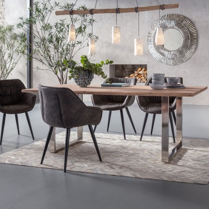 Eettafel Symphony 200x100cm acacia chroom Kare Design Eettafel Symphony 200x100cm acacia chroom Kare Design