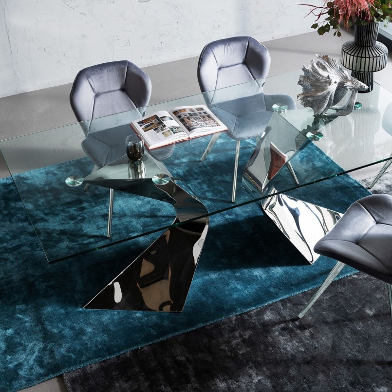 Retro zilveren tafel - Gloria - Kare ontwerp