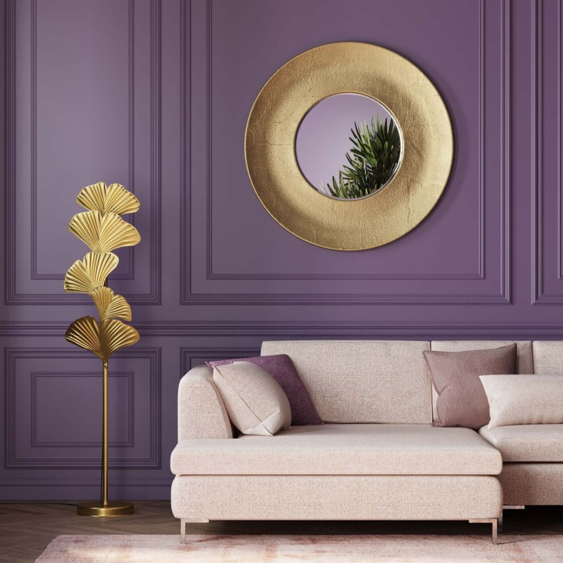 Staande lamp met gouden ginkgobladeren - Kare Design
