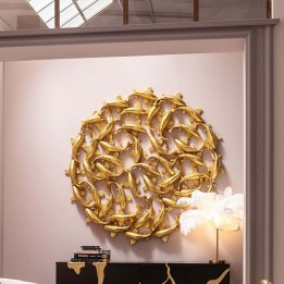 Wanddecoratie XL gouden koi cirkel - Kare Design