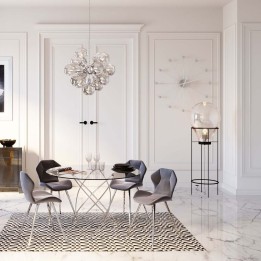 Verchroomde bal wandklok - Net als paraplu - Kare Design