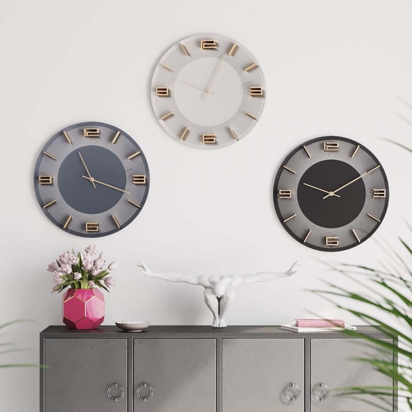 Retro-wandklok in wit en goud - Leonardo - Kare Design - Kare Design