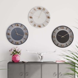 Grijze retro wandklok - Leonardo - Kare Design