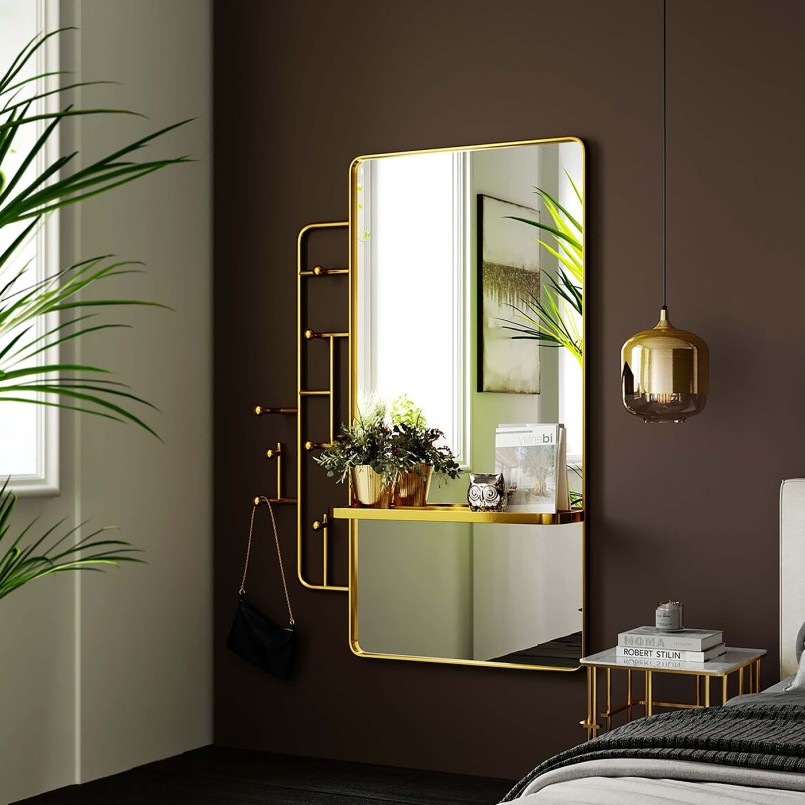 Kapstok met gouden spiegel - Tristan - Kare Design