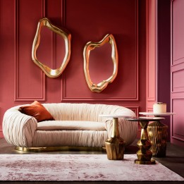 Mirror with "melted" gold frame - Hologram - Kare Design